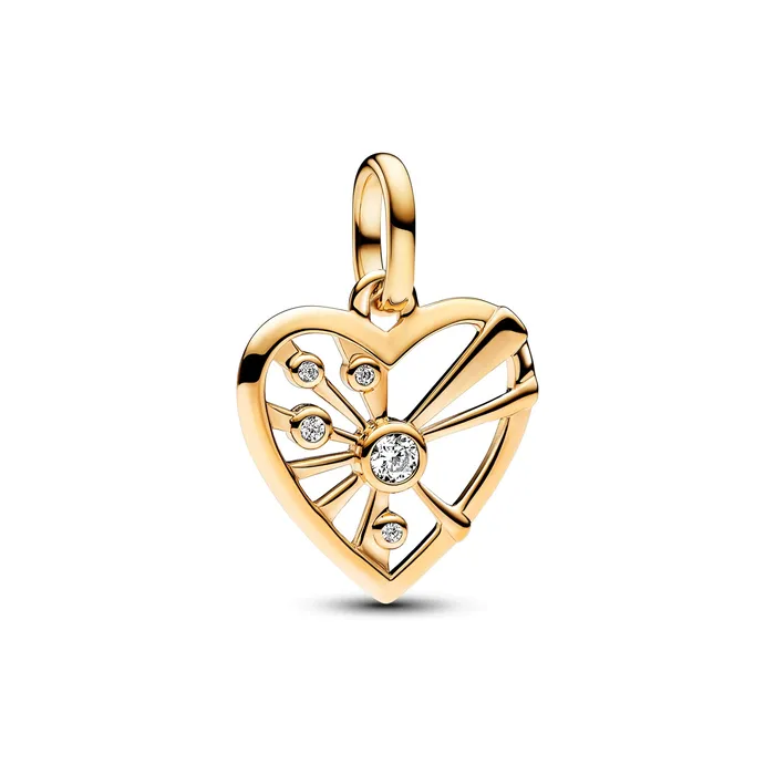 Charm Necklaces Pandora Pandora Heart Rays Medallion Charm