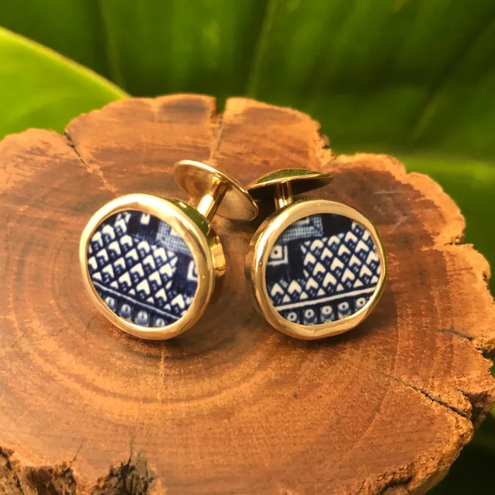 Crucian Gold PreStyled Sets Wondrous Willow 14k Gold Chaney Cufflinks