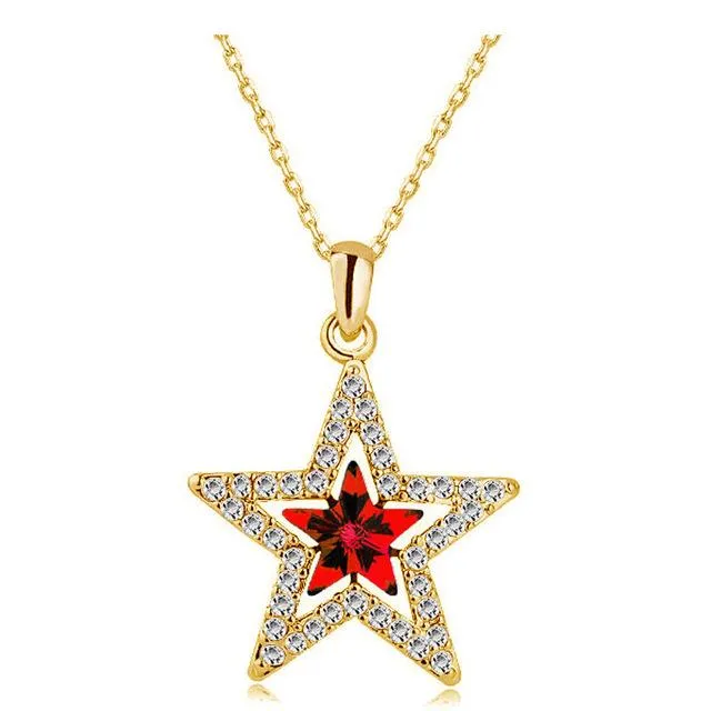 Crystal Moon Star Sky Pendant Necklace sparklingselections Necklaces