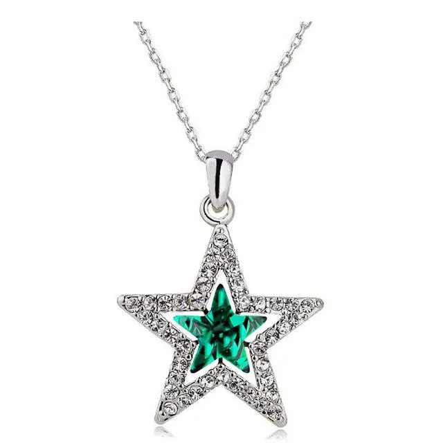Crystal Moon Star Sky Pendant Necklace sparklingselections Necklaces