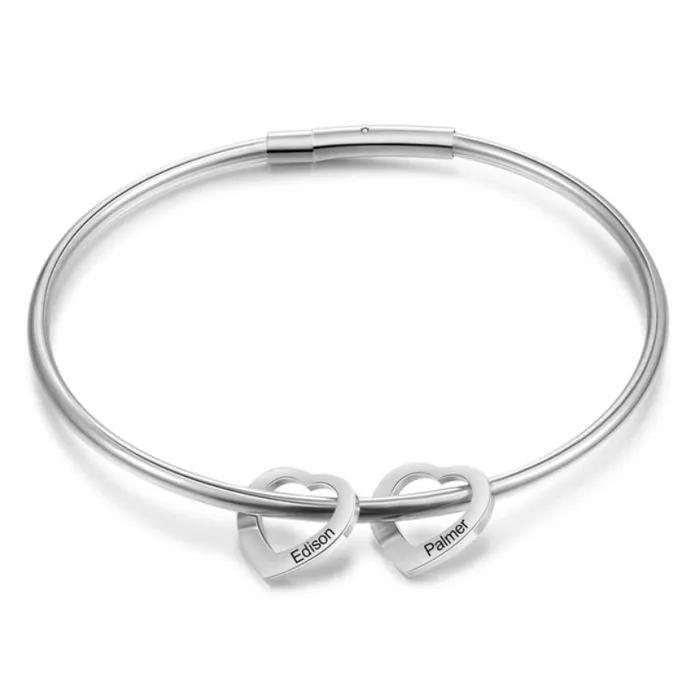 Custom TwoName Stainless Steel Bracelet Ashley Jewels Bracelets