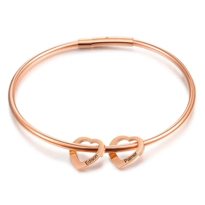 Custom TwoName Stainless Steel Bracelet Ashley Jewels Bracelets