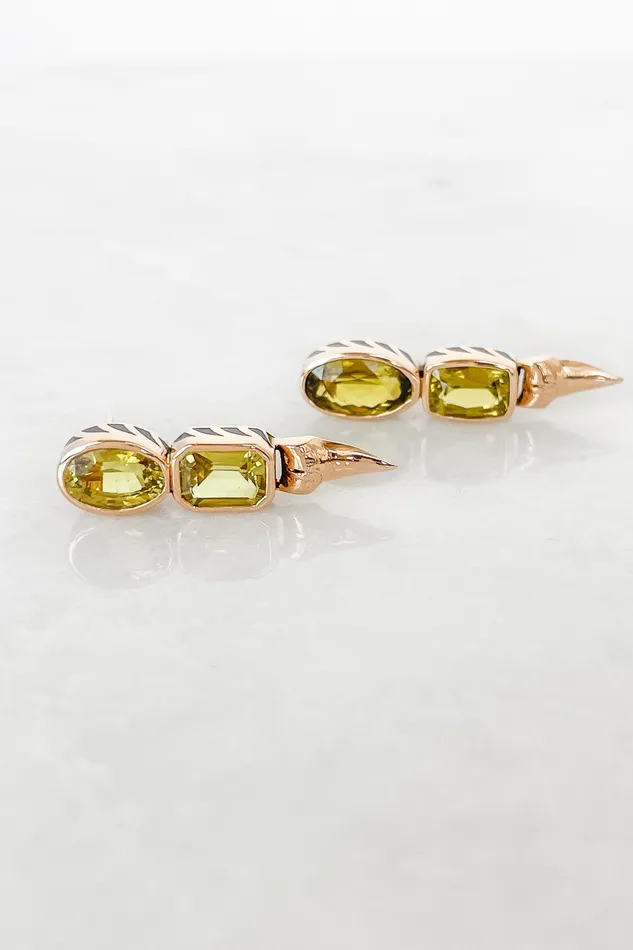 DEZSO Chrysoberyl Shark Tooth Earrings Earrings