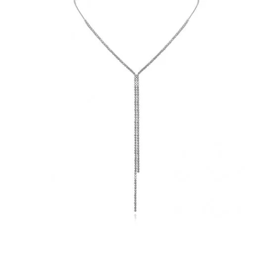 Double Chain Lariat Tennis Necklace Alev Jewelry Necklaces