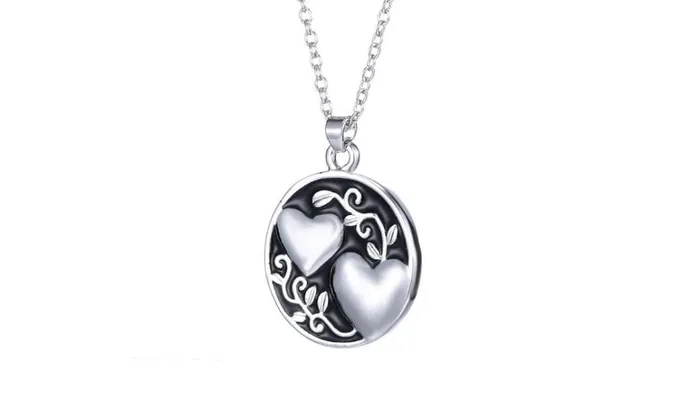 Double Hearts With Words Behind Pendant Necklace sparklingselections Necklaces Double Hearts With Words Behind Pendant Necklace sparklingselections Necklaces