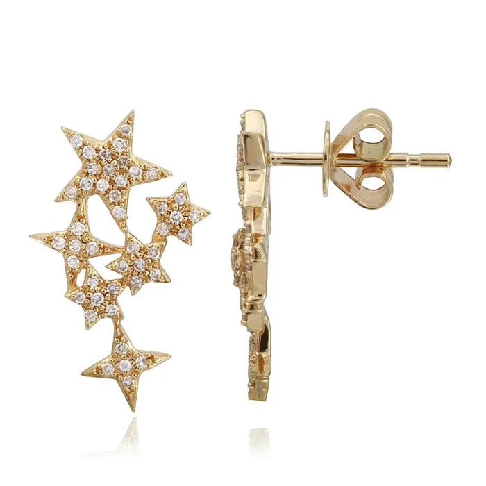 Earrings Alev Collection Diamond Multi Star Earring