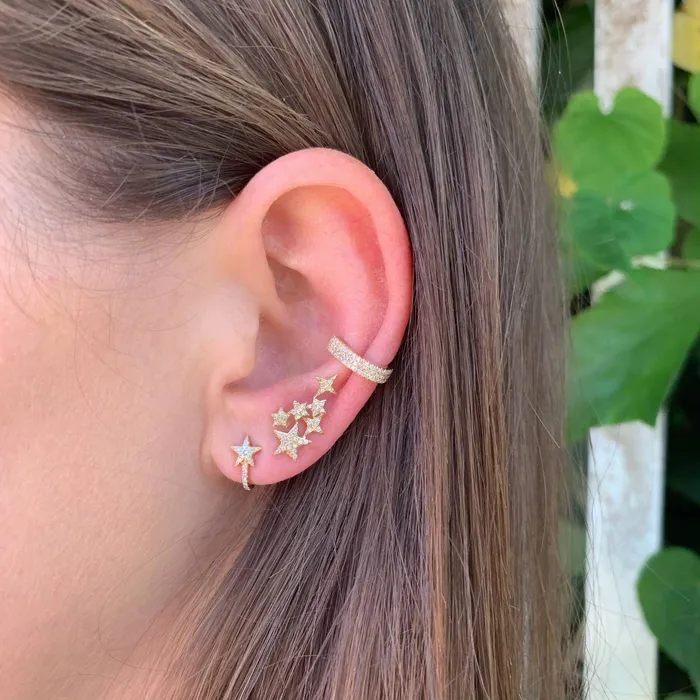 Earrings Alev Collection Diamond Multi Star Earring