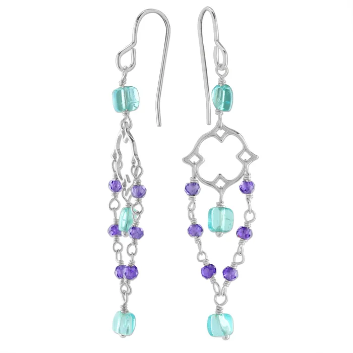 Earrings Elisa Ilana Apatite Purple CZ Earrings210571