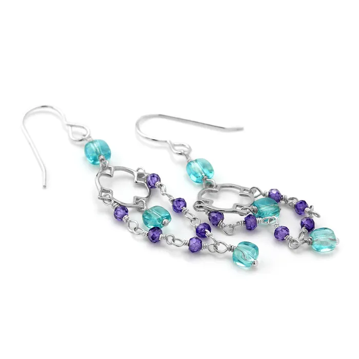 Earrings Elisa Ilana Apatite Purple CZ Earrings210571
