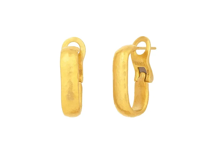 Earrings GG GOLD COR GURHAN Hoopla Gold Huggie Hoop Earrings 55mm Wide Oval Earrings GG GOLD COR GURHAN Hoopla Gold Huggie Hoop Earrings 55mm Wide Oval
