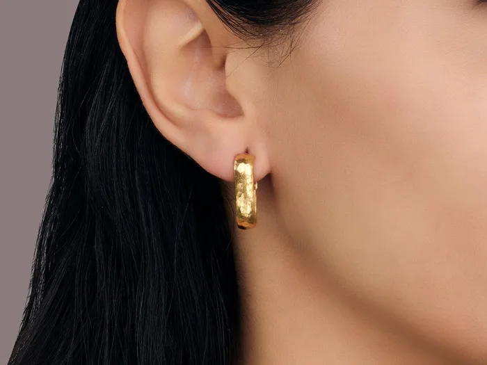 Earrings GG GOLD COR GURHAN Hoopla Gold Huggie Hoop Earrings 55mm Wide Oval