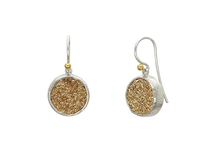 Earrings GG SILVER CLR GURHAN Mystere Sterling Silver Quartz Single Drop Earrings 13mm Round on Wire Hook Gold Accents Earrings GG SILVER CLR GURHAN Mystere Sterling Silver Quartz Single Drop Earrings 13mm Round on Wire Hook Gold Accents