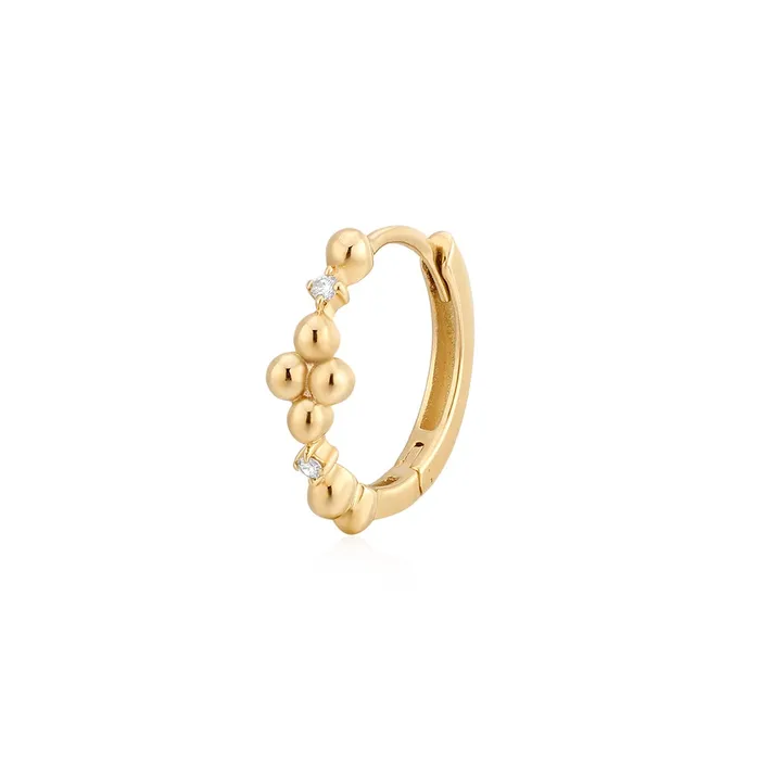 Earrings LAYLA Lab Grown Diamond Beaded Huggie Hoop Aurelie Gi
