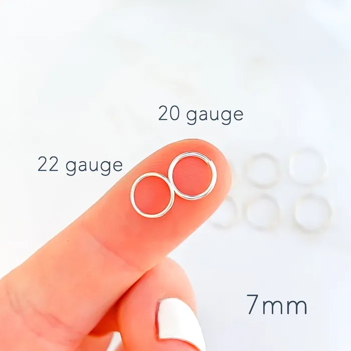 Earrings Solid White Gold Hoop Earrings 8mm 9mm 10mm Hoops By Hand