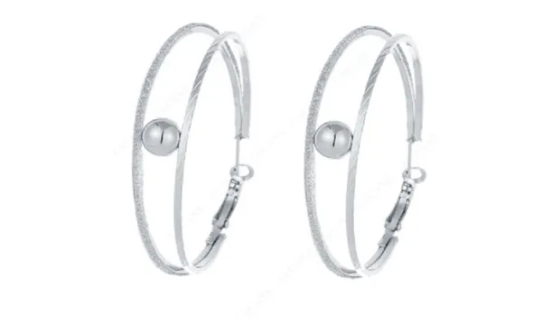 Earrings sparklingselections Catch A Ball Hoop Long Stylish Earrings For Girls Earrings sparklingselections Catch A Ball Hoop Long Stylish Earrings For Girls