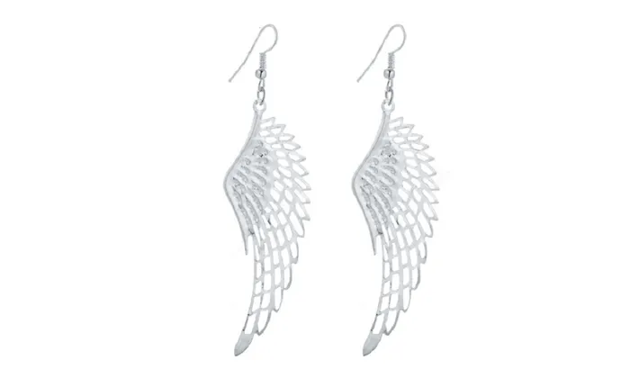 Earrings sparklingselections New Fashion Big Trendy Wing Silver Plated Long Earrings