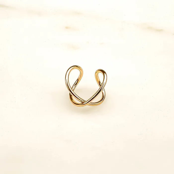Earrings Top Cross Ear Cuff 14K Gold Filled Hoops By Hand