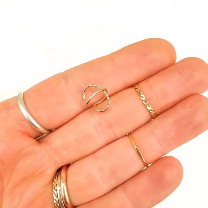 Earrings Top Cross Ear Cuff 14K Gold Filled Hoops By Hand