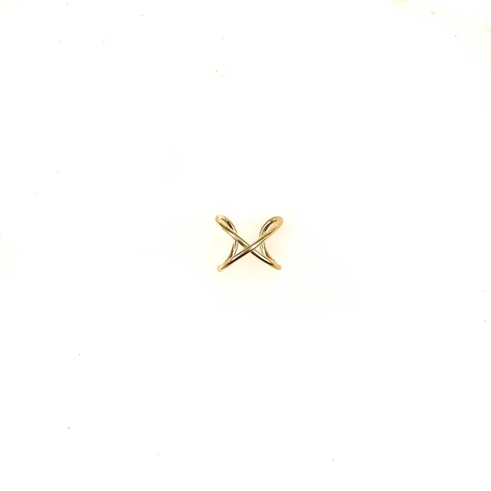 Earrings Top Cross Ear Cuff 14K Gold Filled Hoops By Hand