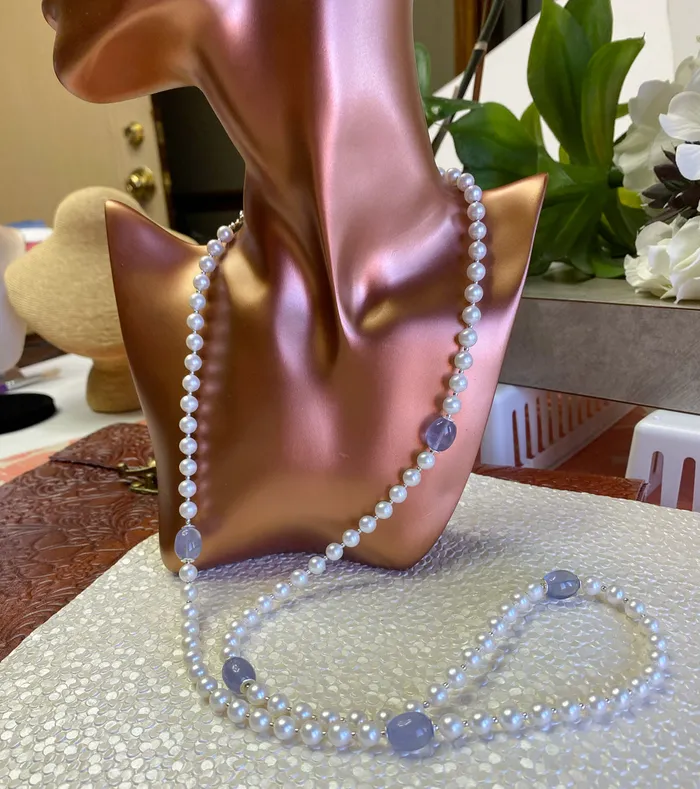 Elisa Ilana 36 Pearl Chalcedony Necklace Necklaces