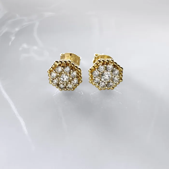 Elisa Ilana Diamond Octagon Cluster Stud Earrings Earrings Elisa Ilana Diamond Octagon Cluster Stud Earrings Earrings