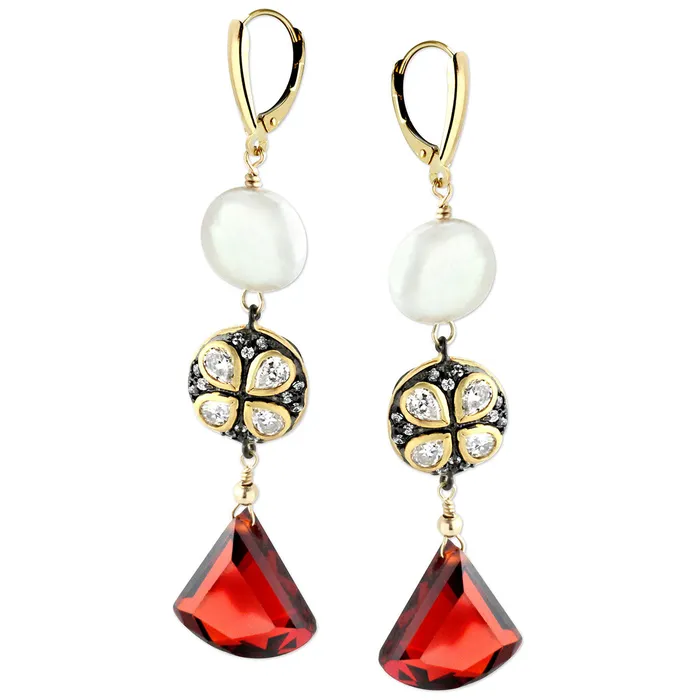 Elisa Ilana Garnet and Pearl Earrings344692 Earrings