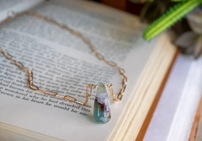 Elisa Ilana Necklaces 23 x 9mm Aquaprase Necklace