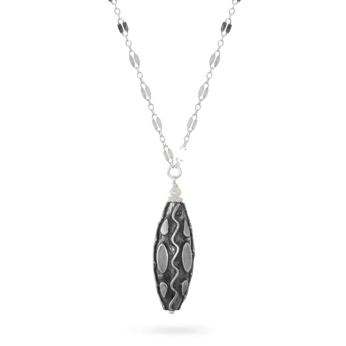 Elisa Ilana Necklaces Impressionist Collection Detailed Silver Necklace