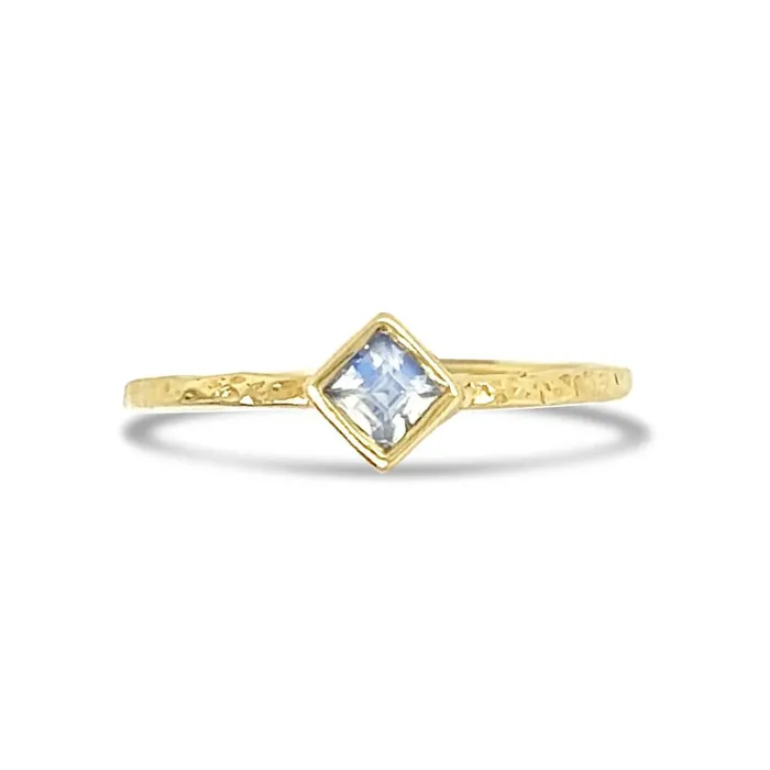 Emily Amey Jewelry Earrings Princess Cut Moonstone Stacker in 14k gold