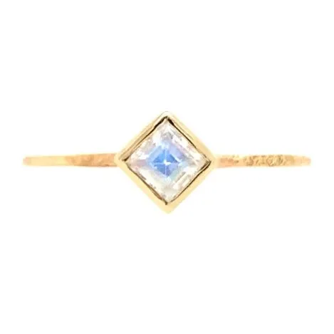 Emily Amey Jewelry Earrings Princess Cut Moonstone Stacker in 14k gold