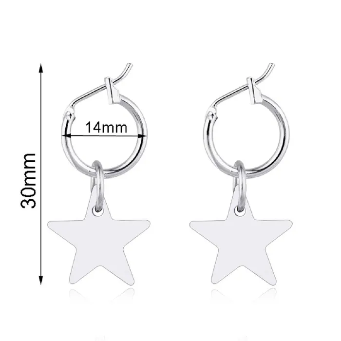 Endless Circle Hoop Star Earring For Women sparklingselections Earrings