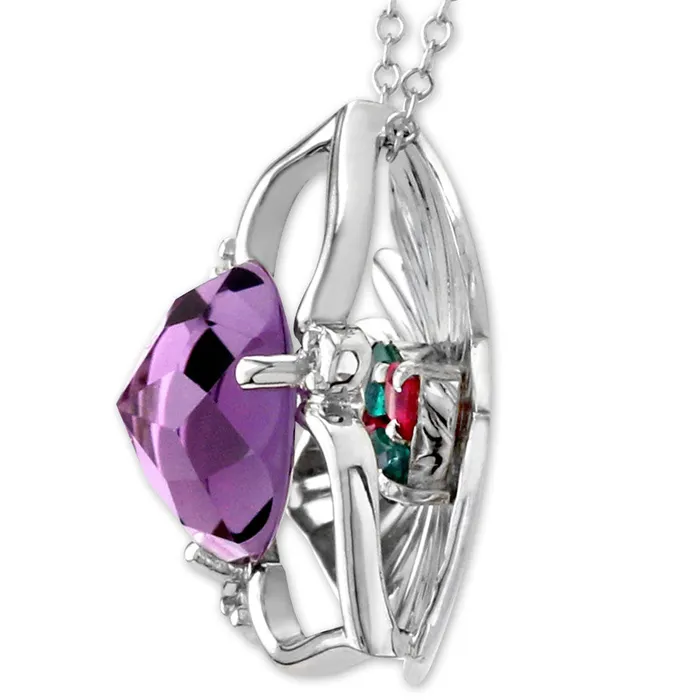 Galatea DavinChi Cut Amethyst White Gold Necklace340557 Galatea Necklaces