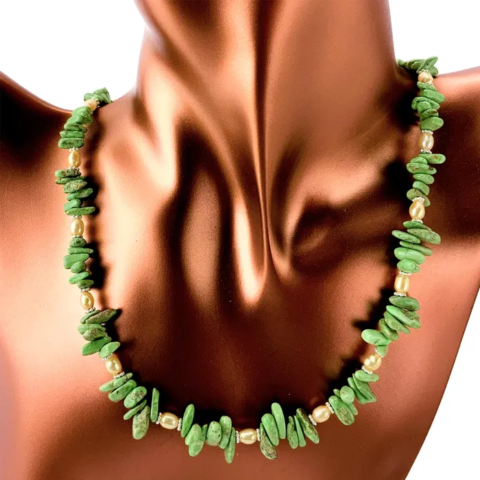 Gaspeite Pearl Necklace Elisa Ilana Necklaces