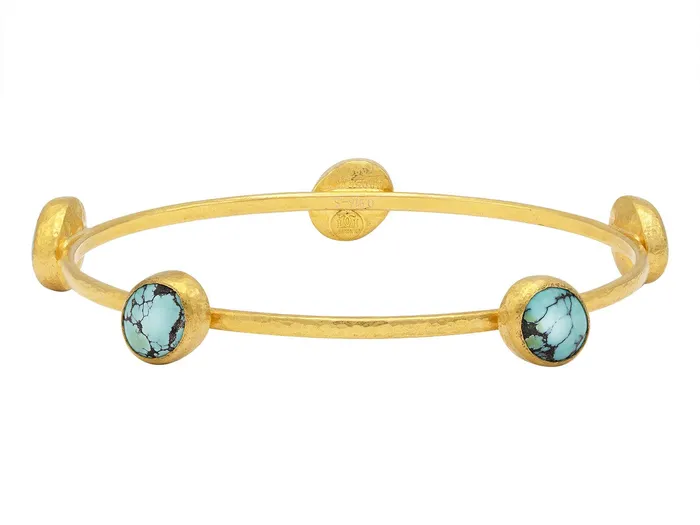 GG GOLD OOAK Bracelets GURHAN Rune Gold Turquoise Stacking Bangle Bracelet 5Stone GG GOLD OOAK Bracelets GURHAN Rune Gold Turquoise Stacking Bangle Bracelet 5Stone