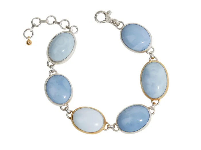 GG SILVER CLR GURHAN Galapagos Sterling Silver Opal All Around SingleStrand Bracelet Large Oval Cabochons Gold Accents Bracelets GG SILVER CLR GURHAN Galapagos Sterling Silver Opal All Around SingleStrand Bracelet Large Oval Cabochons Gold Accents Bracelets