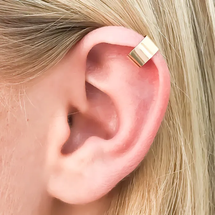 Gold Filled Ear Cuff Smooth Hoops By Hand Earrings
