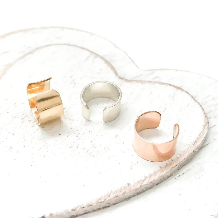 Gold Filled Ear Cuff Smooth Hoops By Hand Earrings