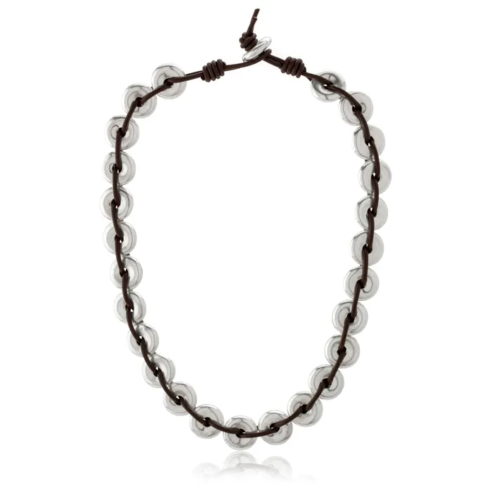 Greek Leather Donut Necklace Elisa Ilana Necklaces