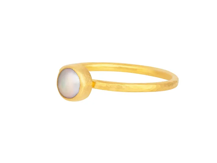GURHAN Oyster Gold Pearl Stacking Ring 5mm Round GG GOLD OOAK Rings