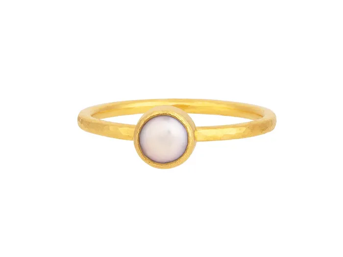 GURHAN Oyster Gold Pearl Stacking Ring 5mm Round GG GOLD OOAK Rings
