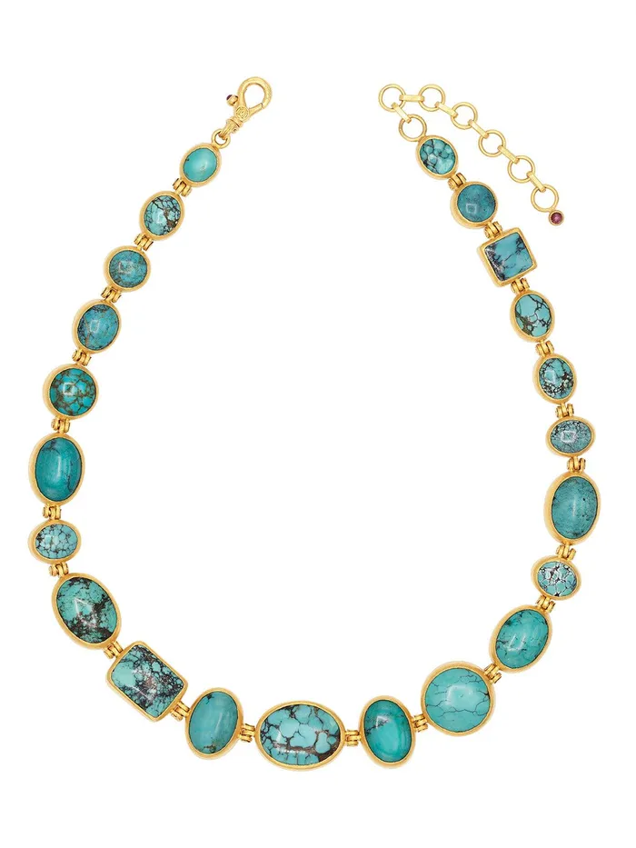 GURHAN Rune Gold Turquoise All Around Short Necklace Mixed Shapes GG GOLD OOAK Necklaces GURHAN Rune Gold Turquoise All Around Short Necklace Mixed Shapes GG GOLD OOAK Necklaces