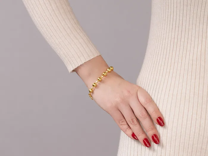 GURHAN Spell Gold Diamond SingleStrand Bracelet 8mm Balls GG GOLD CLS Bracelets
