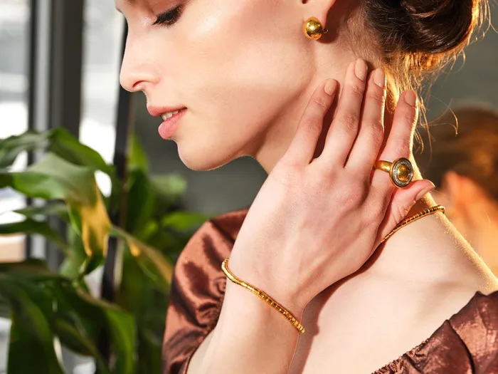 GURHAN Vertigo Gold Beaded SingleStrand Bracelet 4mm Hammered Beads GG GOLD TRAD Bracelets