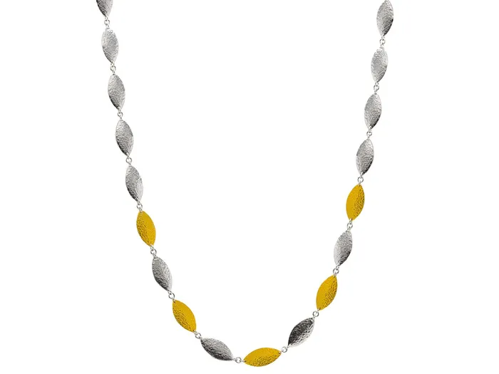 GURHAN Willow Sterling Silver SingleStrand Short Necklace 18mm Flakes Gold Accents GG SILVER CLS Necklaces GURHAN Willow Sterling Silver SingleStrand Short Necklace 18mm Flakes Gold Accents GG SILVER CLS Necklaces