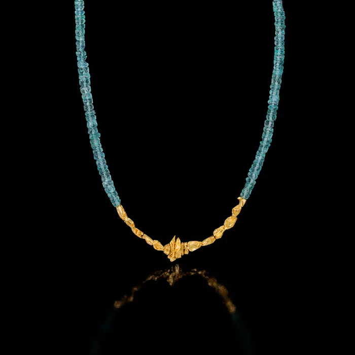 Gzahav Necklaces Apatite and Gold Bites Necklace