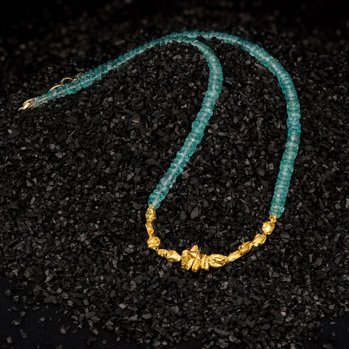 Gzahav Necklaces Apatite and Gold Bites Necklace