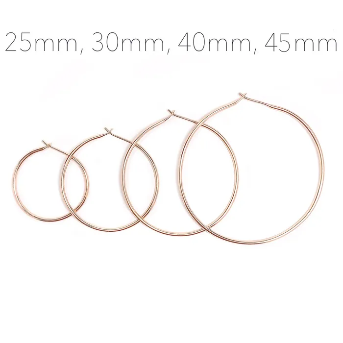 Hoops By Hand Earrings 45mm Large Hoop Earrings 14K Rose Gold Filled