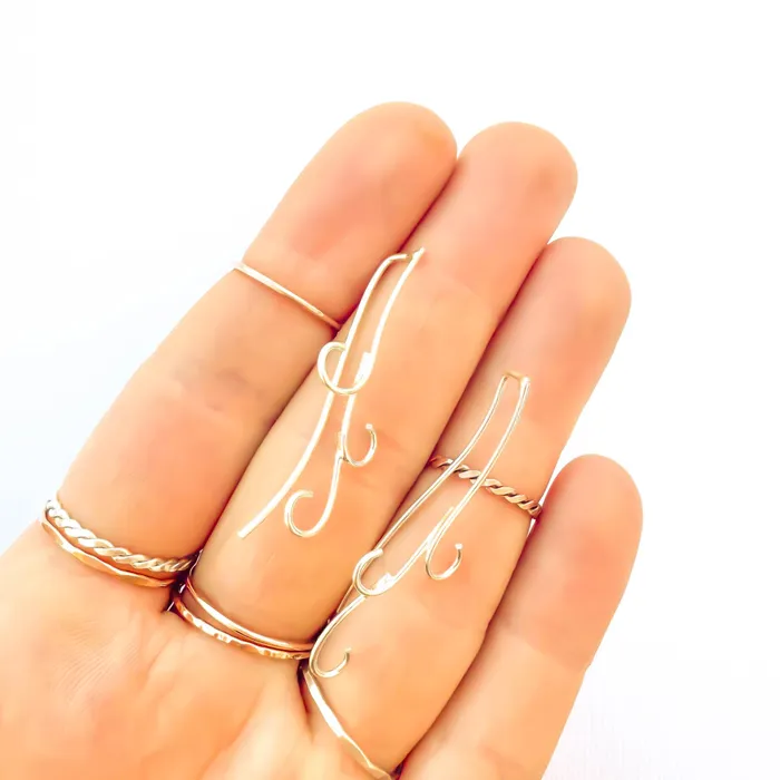 Hoops By Hand Earrings Curve Wave Drop OR Climbing Earrings Sterling Silver