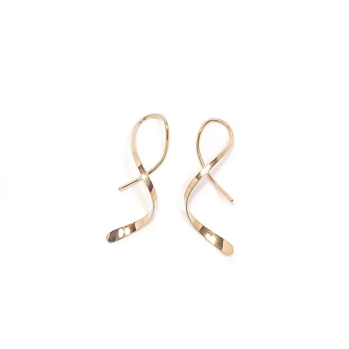 Hoops By Hand Earrings Solid 14K Gold Mini Spiral Earrings