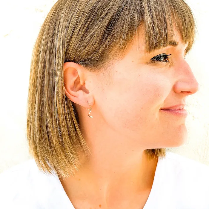 Hoops By Hand Earrings Solid 14K Gold Mini Spiral Earrings